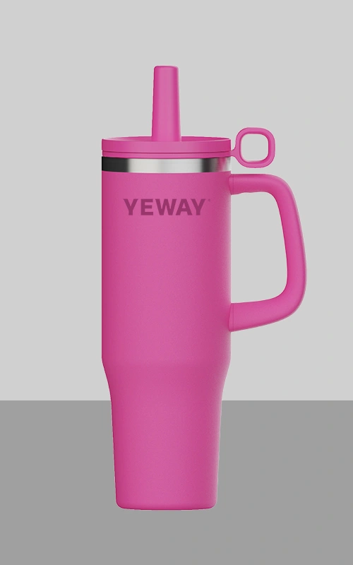 32oz stainless steel tumbler silicone sip metal straw